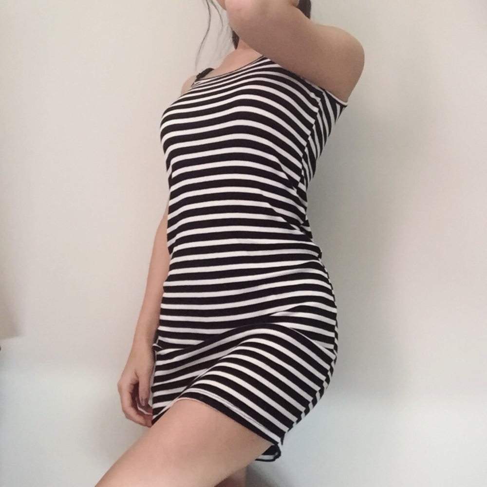 Striped Ribbed Mini Dress